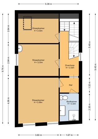 Floorplan - Ambyerstraat Noord 94AB, 6225 EG Maastricht